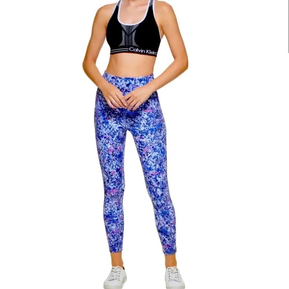 CALVIN KLEIN Performance High Waist Splatter 7/8 Leggings, Size M, New with Tag